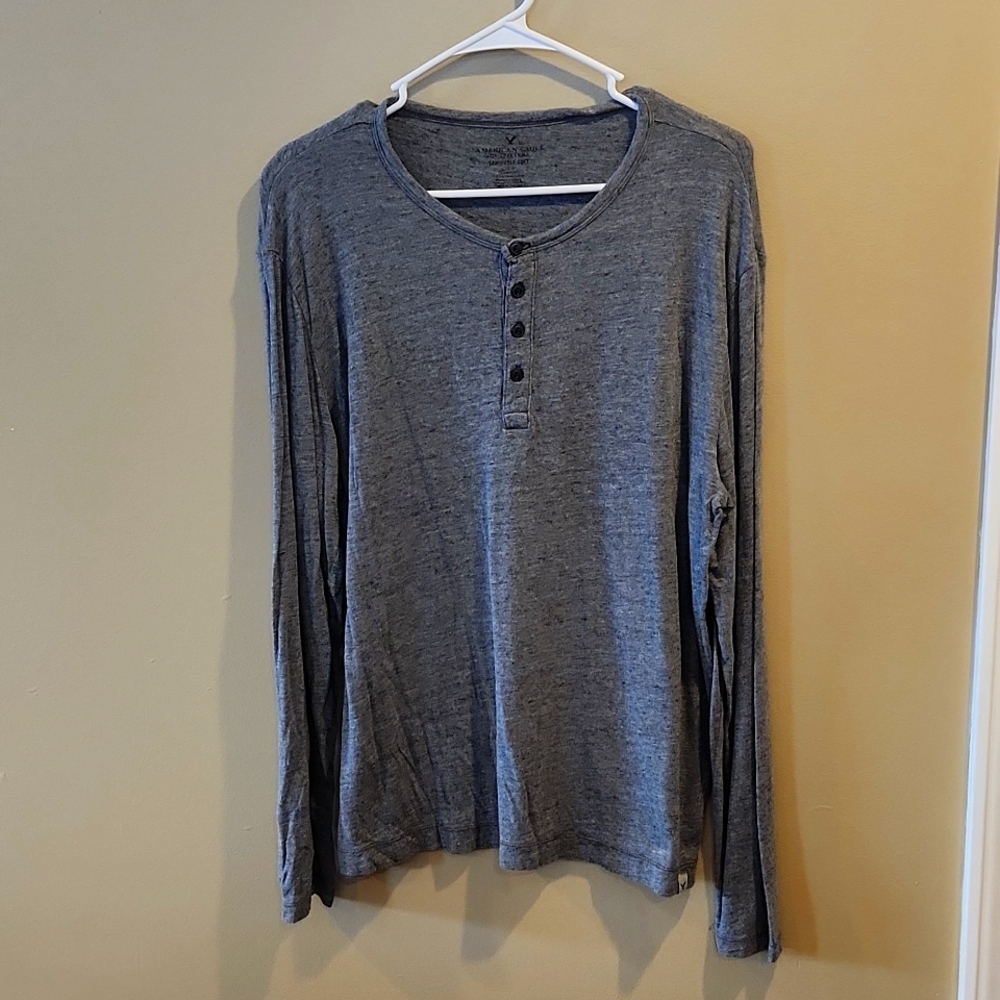 Men's American Eagle Gray Longsleeve T-Shirt Size Large